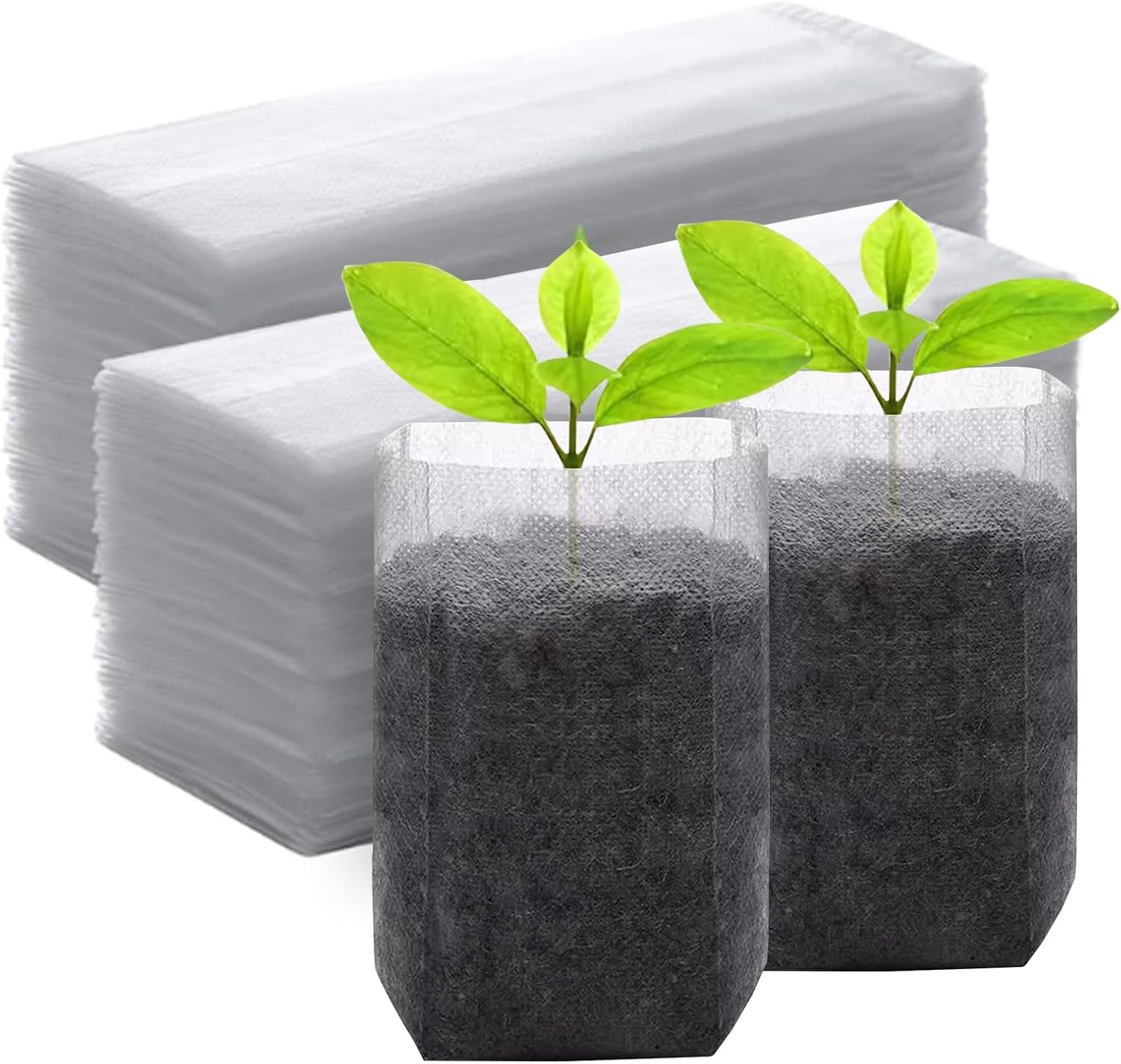FLULPZU 100 Pcs Grow Bags - Non-Woven Fabric Seedling Pots for Vegetables, Mushrooms Small Plant Pots Fabric Planting Gardening Supplies Kit for Fruits Flower Tree