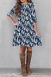HOSIKA Fall Winter Floral Girls Little Kid Dress