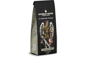 CATHOLIC COFFEE St. Michael the Archangel (Ground) Dark Roast Arabica Coffee 12oz - Small-Batch Craft Coffee, Gift for Catholic Faithful & Coffee Lovers