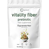 Micro Ingredients Vitality Prebiotic Fiber Powder, 1lb | Easy Mix Powder for Digestive & Gut Health | Daily Prebiotic Soluble Fiber Supplement for Women and Men | Unflavored, Sugar Free & Vegan