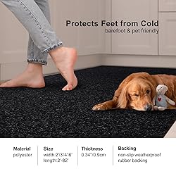 BESTVUE 6' x 76' Runner Rugs with Rubber