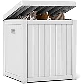ZYJOYY 51 Gallon Resin Deck Box, Outdoor Storage Box Waterproof for Patio, Garden, Pool, and Deck, Storage Solution for Cushions, Tools, Delivery Packages, White