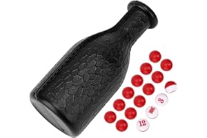 Generic Billiard Pool Shaker Bottle Tally Balls Set Fun and Durable Game Accessory for Home Entertainment, Rubber, Black, 16p