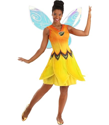 Fun Costumes Women's Disney Fairies Silvermist Costume Dress & Wings - Adult Disney Fairy Cosplay Dress - Girls Fairy Outfit