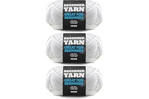 3x60g White Yarn for Crocheting and Knitting;3x66m (72yds) Cotton Yarn for Beginners with Easy-to-See Stitches;Worsted-Weight Medium #4;Cotton-Nylon Blend Yarn for Beginners Crochet Kit Making