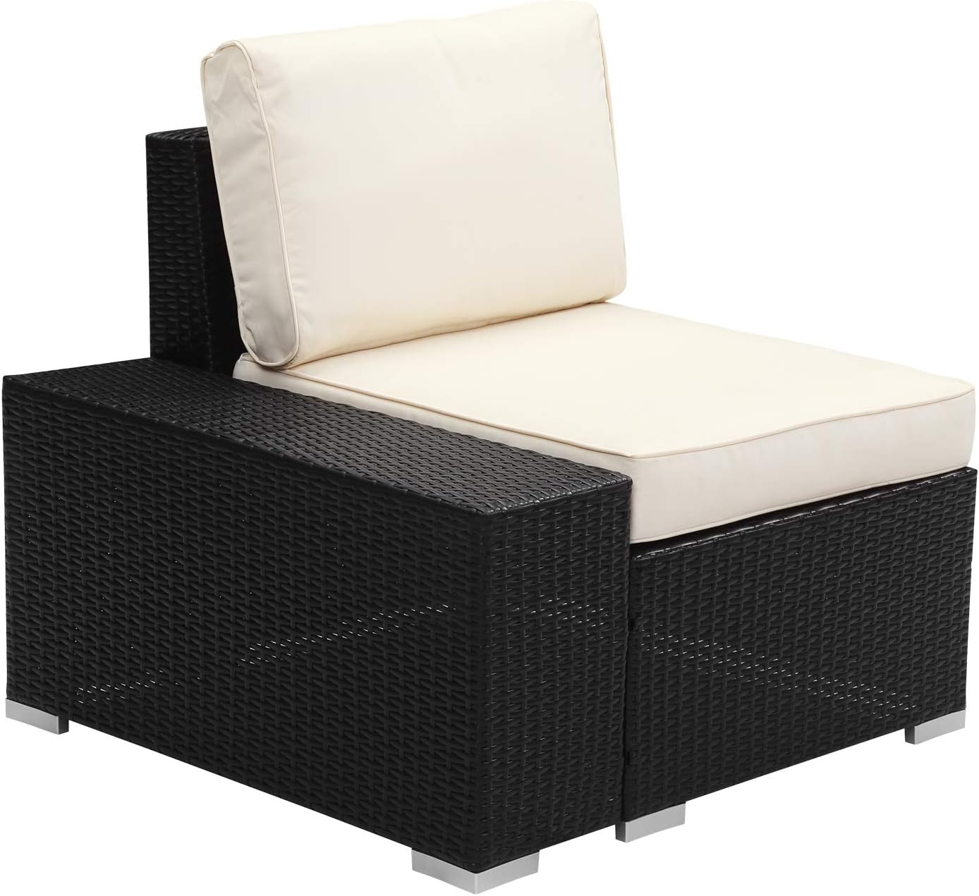 Patio Sofa Furniture Sets 6 Piece, Outdoor PE Wicker Rattan Conversation Sofa Set with Coffee Table, Dark Brown: Garden & Outdoor