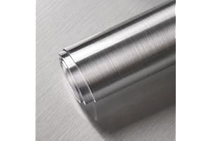 COHOO HOME Stainless Steel Contact Paper Peel and Stick Countertop Contact Paper Waterproof Silver Metallic Wallpaper for Kitchen Backsplash Self Adhesive Wallpaper Dishwasher Fridge Appliances Cover 17.7“×78.7”