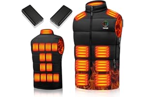 THBYQK 21 Heated Zones Heated Vest, with 40000mAH 7.4V Battery Pack Heated Vest for Men & Women, 5 in 1 Smart Controller