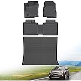 Hutisya-Floor Mats & Cargo Liner Set Fit for 2012-2017 GMC Terrain & Chevy Equinox All Weather Protection Anti-Slip & Durable TPE Full Set Liners Automotive Chevrolet Equinox Accessories-Black