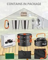HOMGEN Camping Cookware Set 2-3 People Aluminum Pots Pans Stove Kit view 8