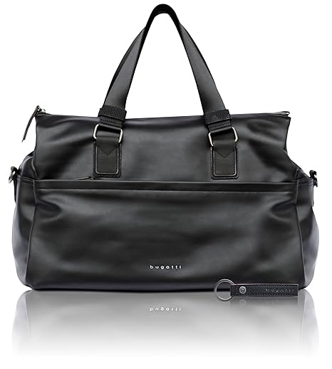 bugatti Senso RFID Kunstleder Reisetasche für Damen - Edler Weekender in schwarz