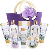 Spa Luxetique Lavender 10pc Gift Baskets Birthday Gifts for Women | Gift Sets for Women, Bath Sets, Spa Gift Basket for Women, Gifts for Her, Self Care Gift, Bridal Shower Gifts, Tote Bag