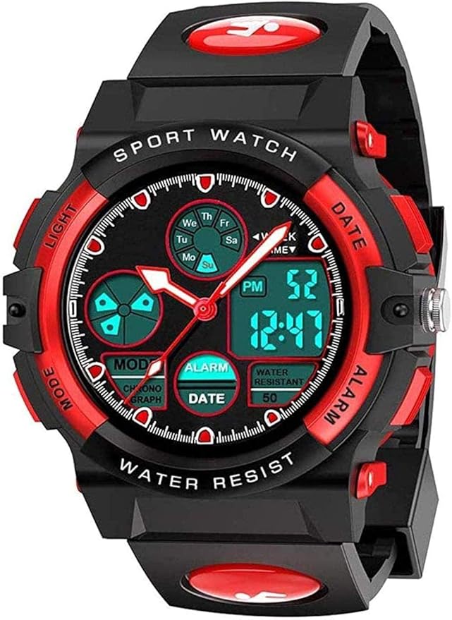 JSL Digitale Sportuhr für Kinder, elektronische Digitaluhr, wasserdicht, Analog, Sportuhr mit ...