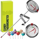 CRAFT911 Candy Thermometer with Pot Clip - Deep Fry Oil Thermometer for Frying and Candle Making (White)