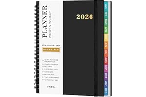 2026 Planner – 2026 Planner Weekly and Monthly: Jan. 2026 - Dec. 2026, 8.5" x 11", 2026 Calendar Planner with Monthly Tabs, F