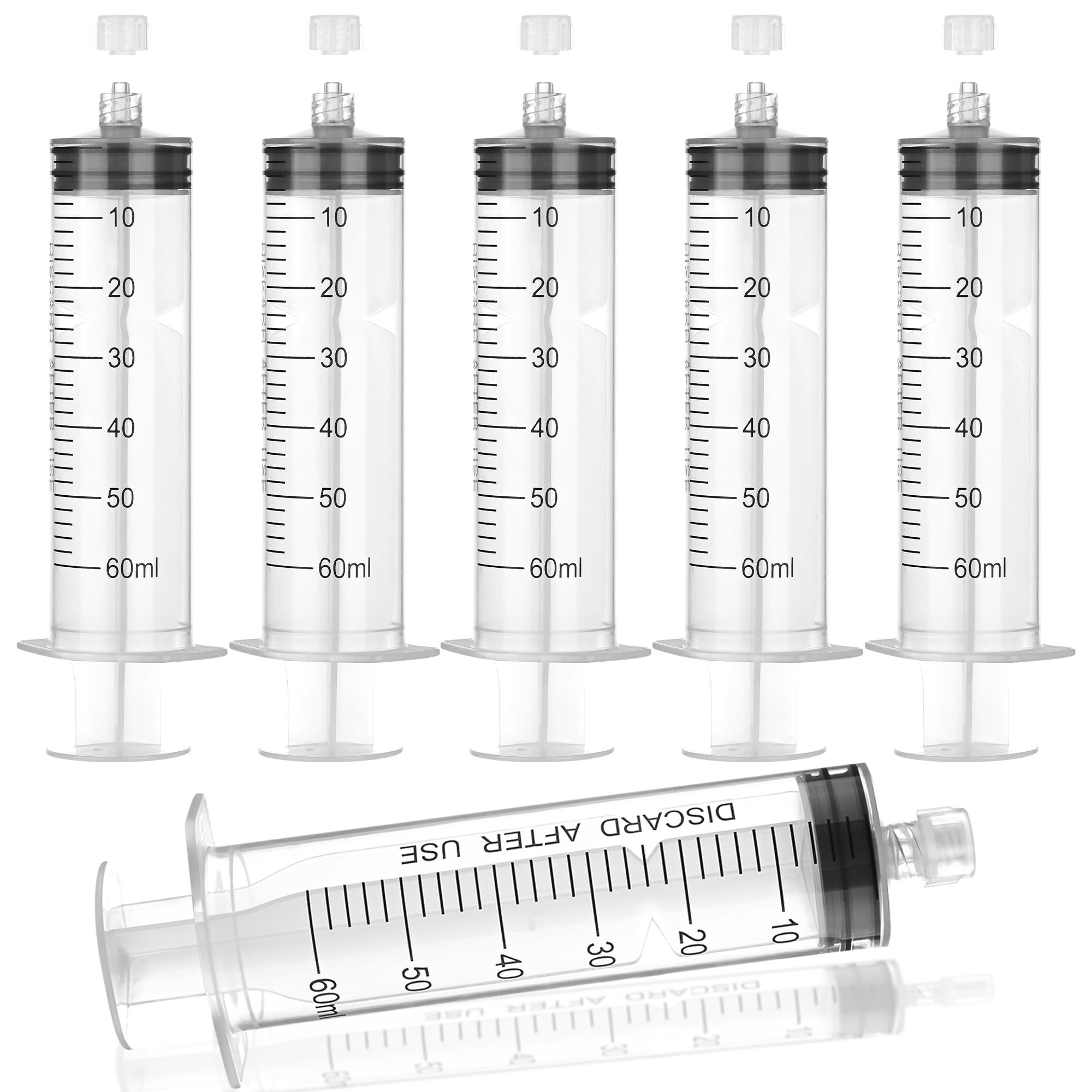 Photo 1 of 12Pack 60ml Syringes with Cap for Liquid - Individually Packge Sealed - Measuring Syringe without Needle for Industrial Scientific Labs,Feeding Pet