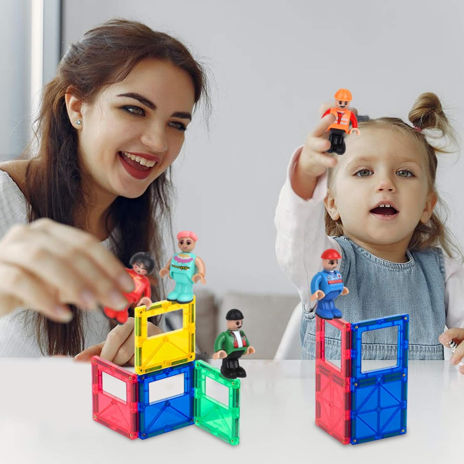 Playmags Magnetic Figures-Community Figures Set of 15 Pieces, 2 inches Magnetic Figures, Play Magnetic Tiles - Image 5