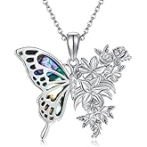 Insekten Necklace 925 Sterling Silver Butterfly/Bee/Dragonfly/Moth Pendant Jewelry Gifts for Women Female Wife Girlfriend Mother Lover