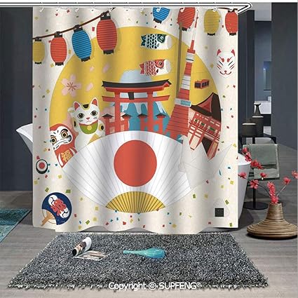 Amazon Com Interesting Shower Curtain Japanese Inspired