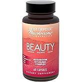 Host Defense MycoBenefits Beauty Capsules - Supplement for Healthy Hair & Nail Strength - Skin Elasticity & Health Aid - Mushroom Supplement with Biotin & Hyaluronic Acid - 60 Capsules (30 Servings)