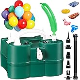 Bezente Electric Balloon Pump, 3-in-1 Portable Electric Air Balloon Blower Machine Balloon Pump Dual Nozzle Balloon Inflator