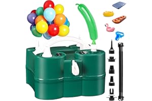 Bezente Electric Balloon Pump, 3-in-1 Portable Electric Air Balloon Blower Machine Balloon Pump Dual Nozzle Balloon Inflator for Inflatables and Latex 260q Foil Balloons