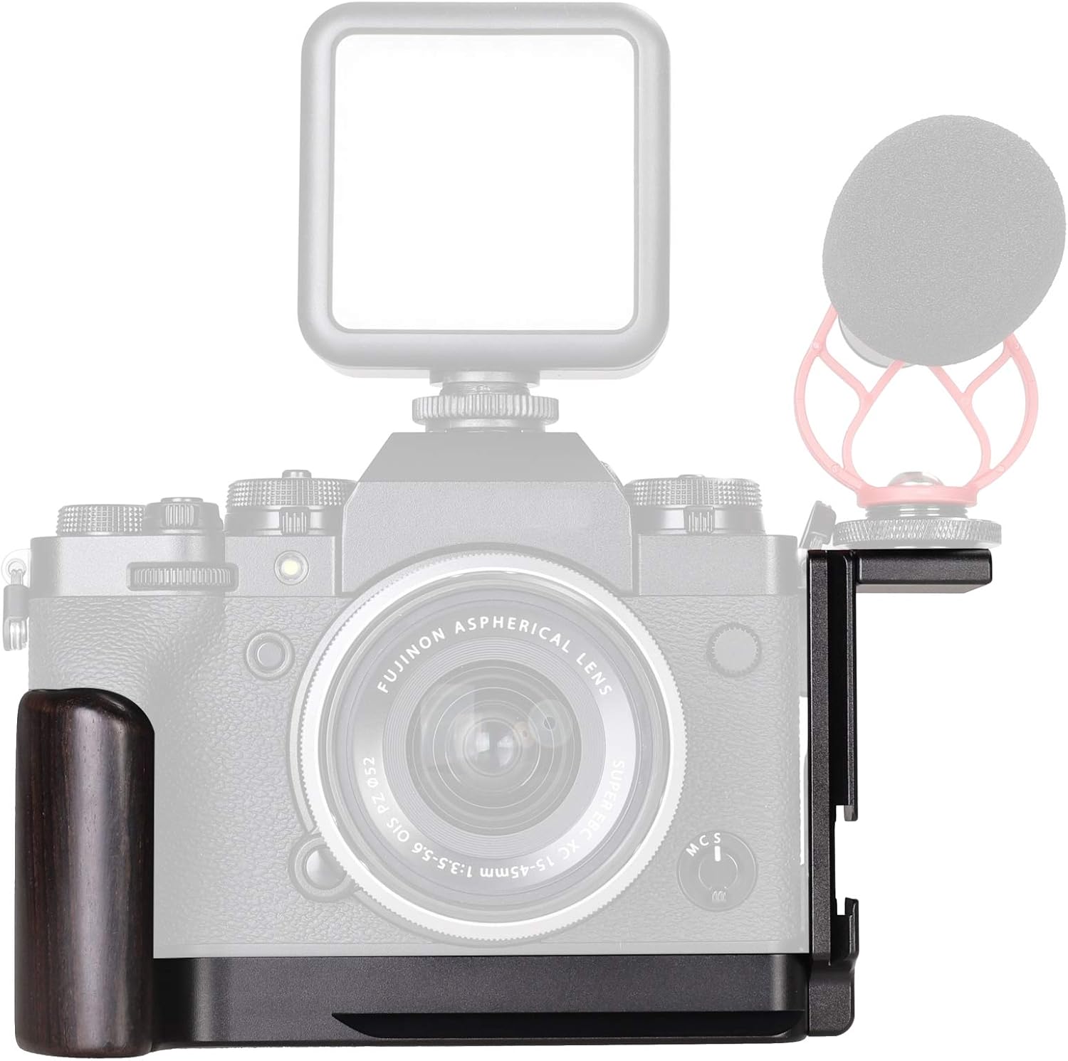 WEPOTO XT4-BL Hand Grip Quick Release Plate L Bracket QR Plate Compatible with Fujifilm X-T4 Camera -Aluminium Ebony