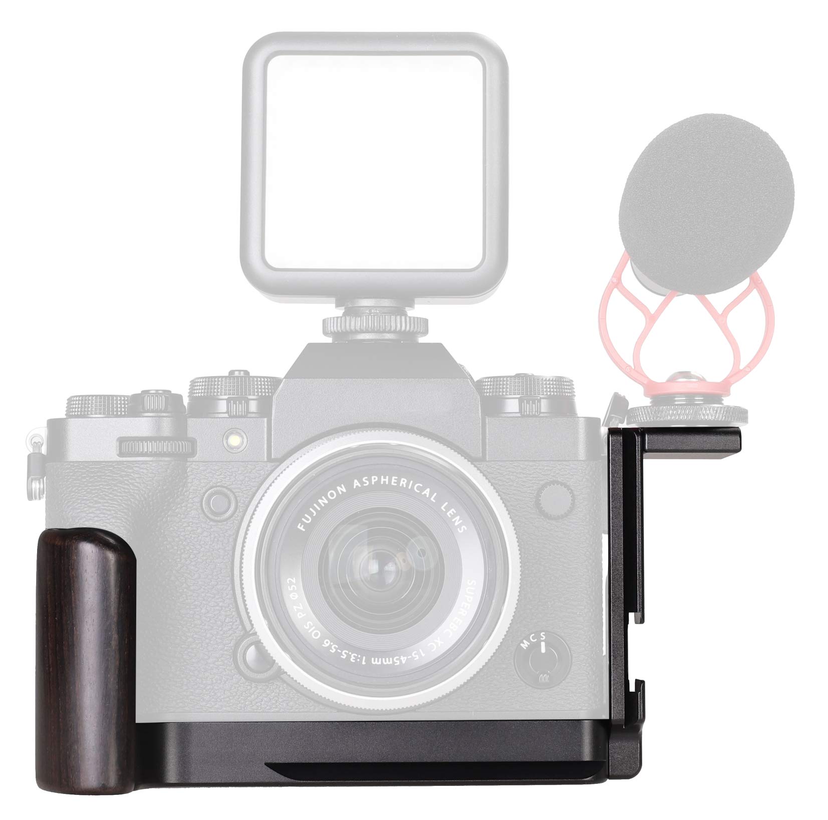 WEPOTO XT4-BL Hand Grip Quick Release Plate L Bracket QR Plate Compatible with Fujifilm X-T4 Camera -Aluminium Ebony