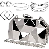 Women Lattice Gold Clutch Purses - Geometric Lattice Metal Clutch Evening Bag Women Golden Stone Cut Clutch Purse for Party