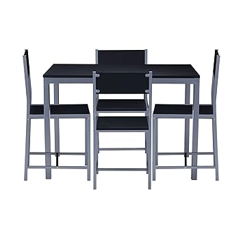 Nilkamal Wigo Four Seater Dining Table Set (Black)