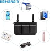 Heveer Wheelchair Side Bag with Pockets Waterproof Armrest Pouch Reflective view 3