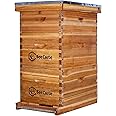 BeeCastle 8 Frame Langstroth Bee Hive Coated with 100% Beeswax Includes Beehive Frames and Waxed Foundations (2 Deep Boxes & 1 Medium Box)
