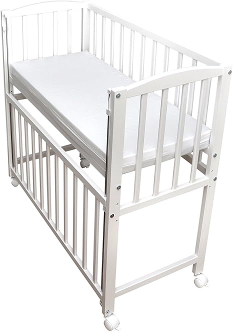 Lit D Appoint Lit Bebe Berceau 90 X 40 Cm Hauteur Reglable Blanc Matelas Roues Neuf Amazon Fr Bebes Puericulture