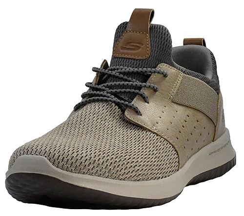 Skechers Men's Classic Fit-Delson-Camden Sneaker, Taupe, 12 Wide US