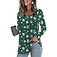 LONGYUAN Women's Tunic Tops Long Sleeve Shirts 2025 Casual Fashion Square Neck Basic Loose Blouses