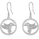 Hummingbird Drop Dangle Earrings 925 Sterling Silver Jewelry Gifts for Women