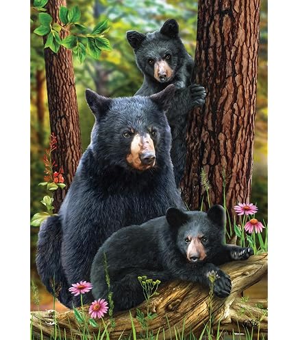 Bandiera Decorativa Da Giardino Breeze Decor &ndash; Orsa E Cuccioli Nel Bosco &ndash; 28x40 Pollici