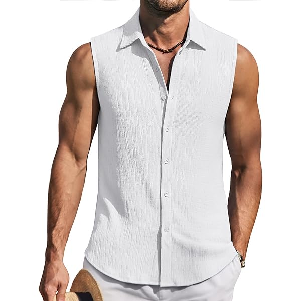 COOFANDY Men Sleeveless Summer Shirt Casual Beach Tank Tops