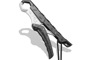 SNAIL TRAIL 7.5''/9'' Floating Fish Gripper, Fishing Grabber, Catfish Mouth Pliers, Caught Bass Holder, Digital Scale Hook Clamp, Saltwater Lip Grip Tool with Lanyard, Gifts for Men