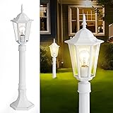 Antique House 31" White Outdoor Lamp Post Light