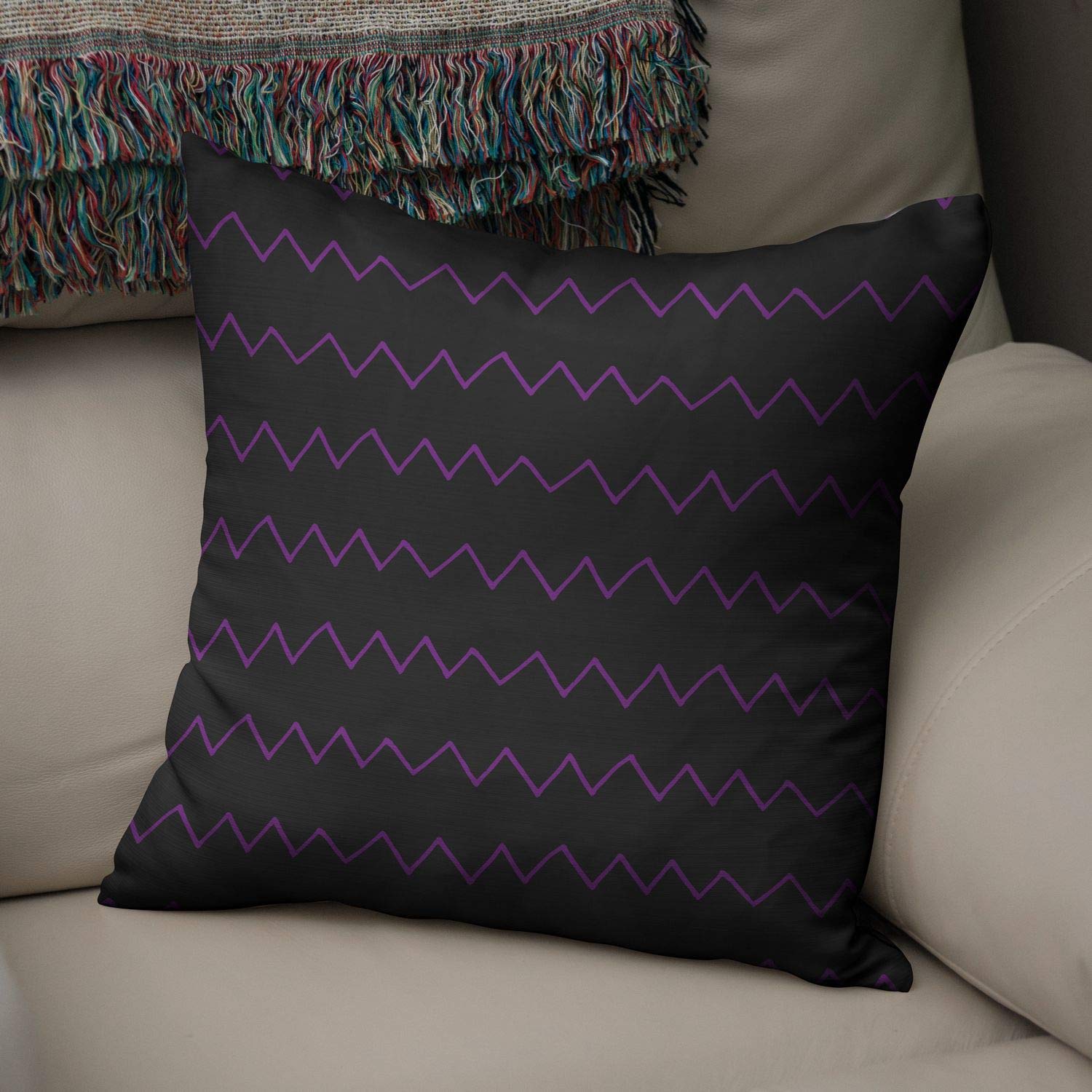 Bonamaison Decorative Cushion Cover, Polycotton, Purple, Standard — image 1