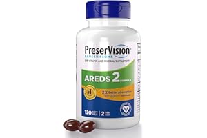 PreserVision AREDS 2 Eye Vitamin & Mineral Supplement with OCUSorb, 120 Vegan Soft Gels, Contains Lutein, Zeaxanthin, Vitamin C & E, Zinc, & Copper, Eye Health Supplements for Adults