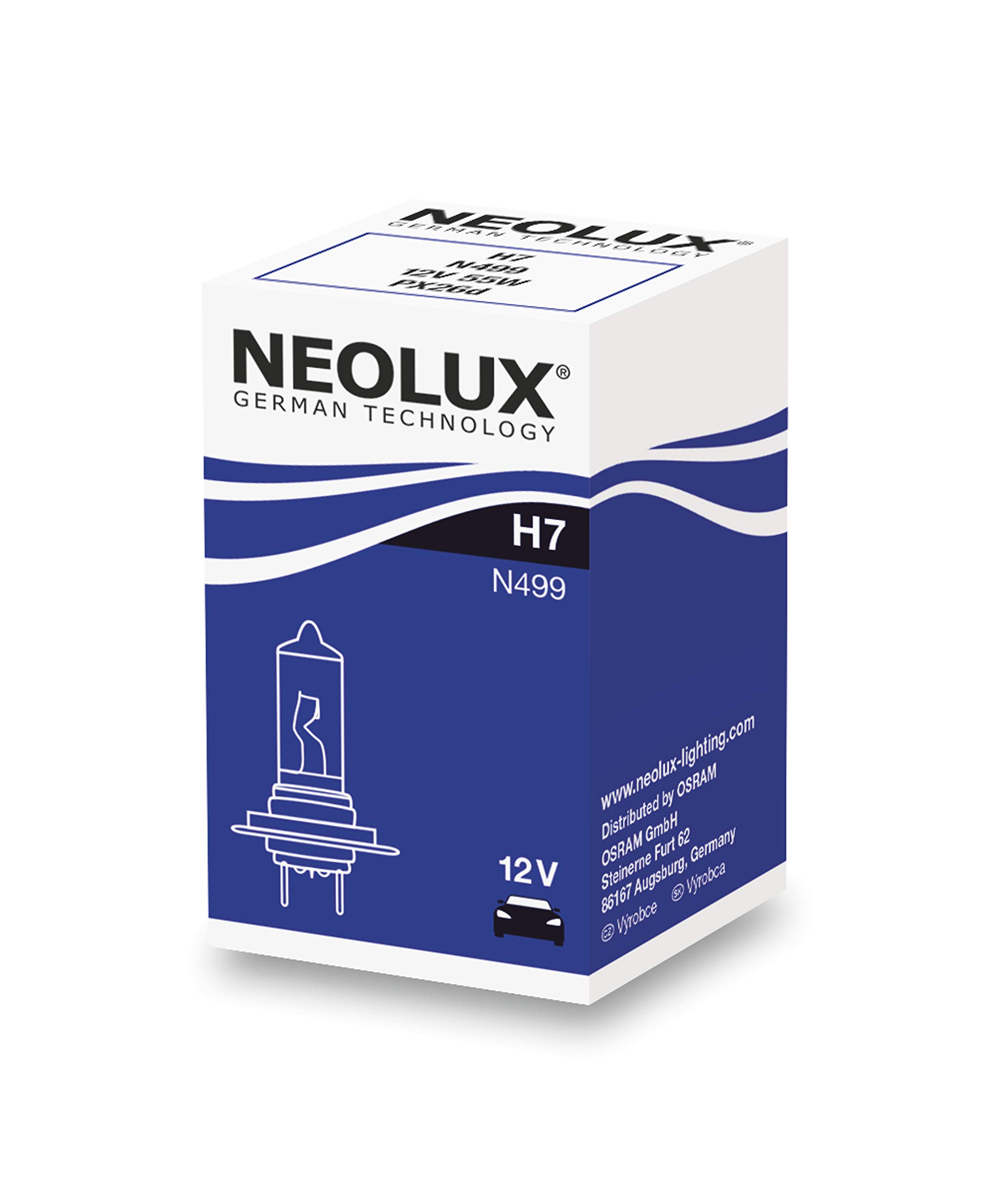 NEOLUX Standard H7, Halogen Headlight Cars and Motorcycles, N499, 12V, 55W, Folding Box (1 Bulb), Yellow