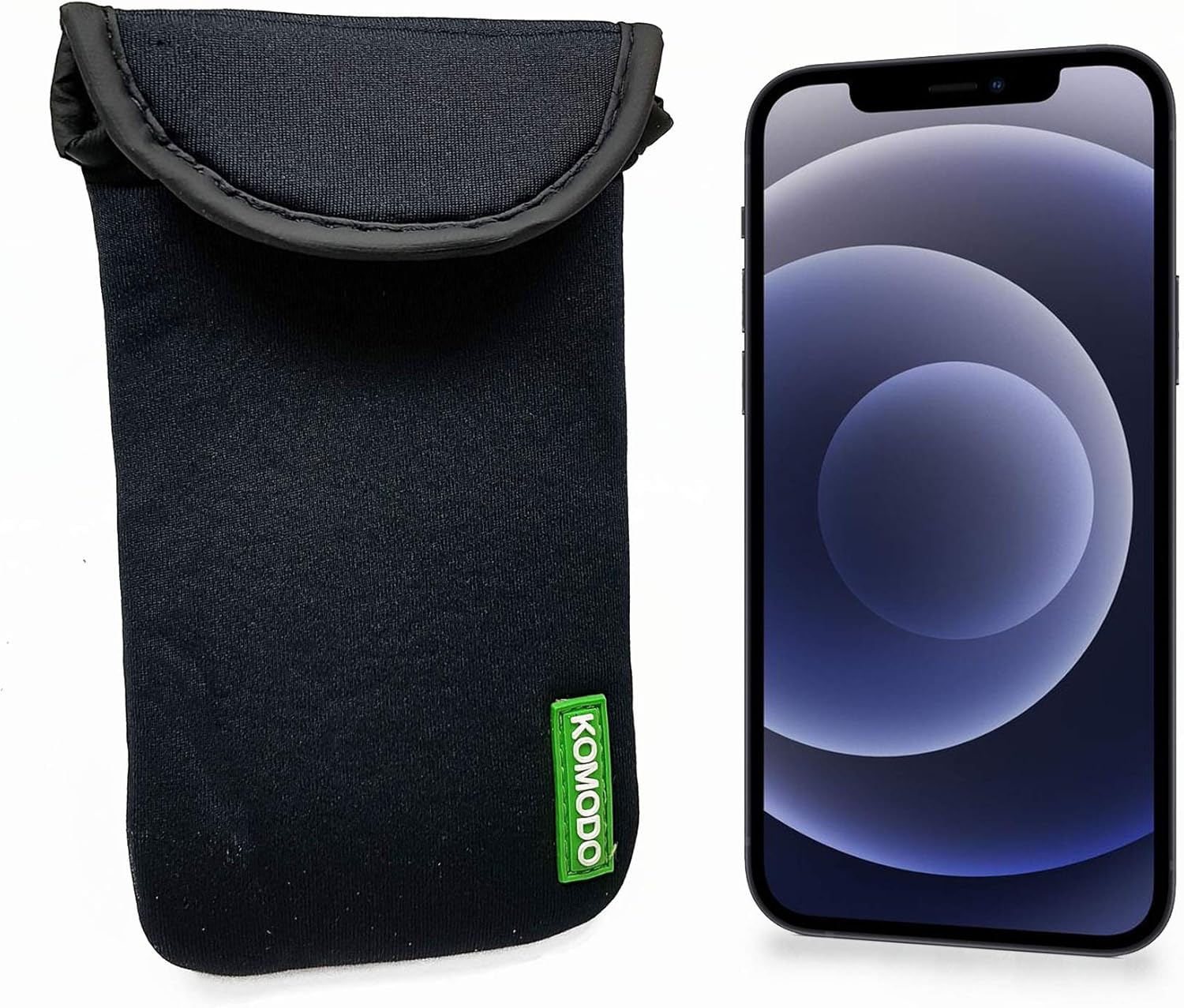 KOMODO Neoprene Phone Case for Apple iPhone 12 Smartphone (For iPhone 12), Black