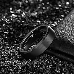 6mm Black Wedding Tungsten Ring Bands For Men Women