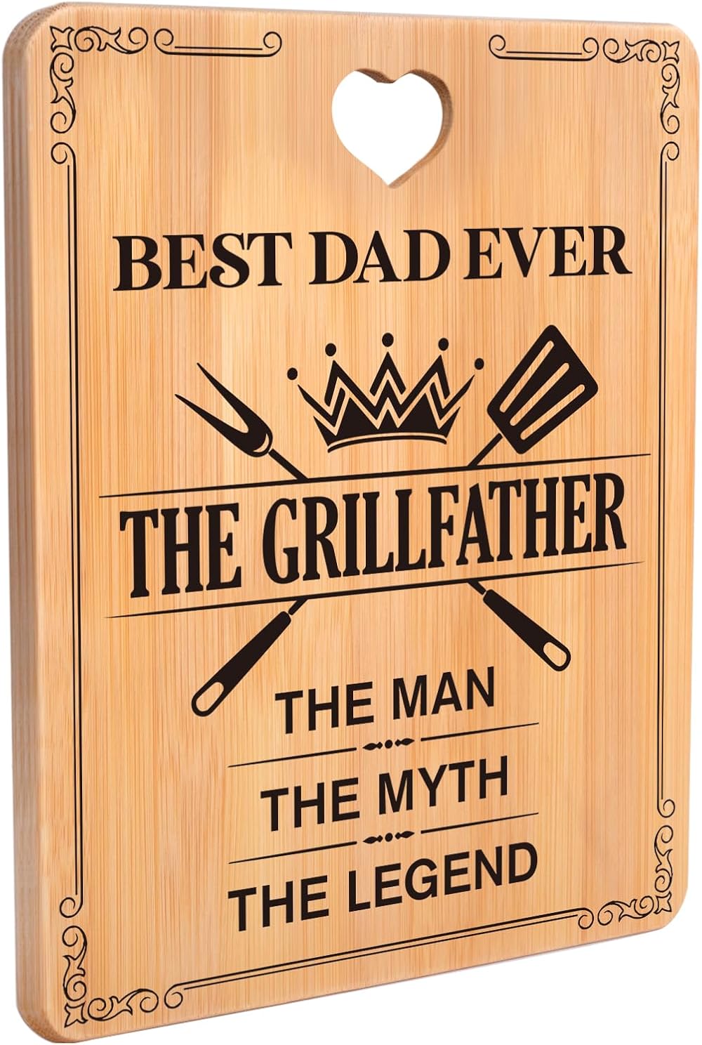 Apjielop Bamboo Cutting Board Gift for Dad Fathers Day Birthday Engraved