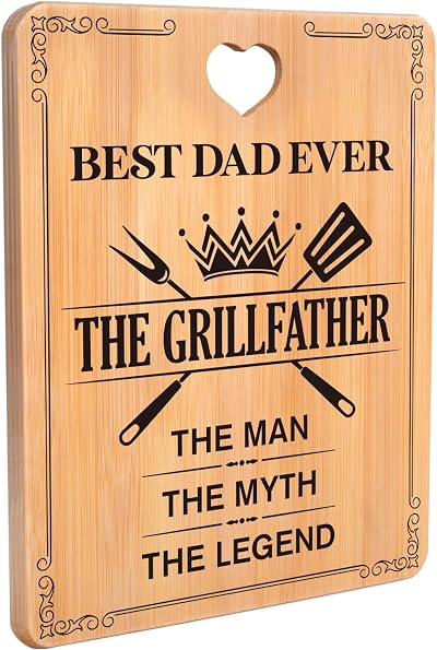 Apjielop Bamboo Cutting Board Gift for Dad Fathers Day Birthday Engraved