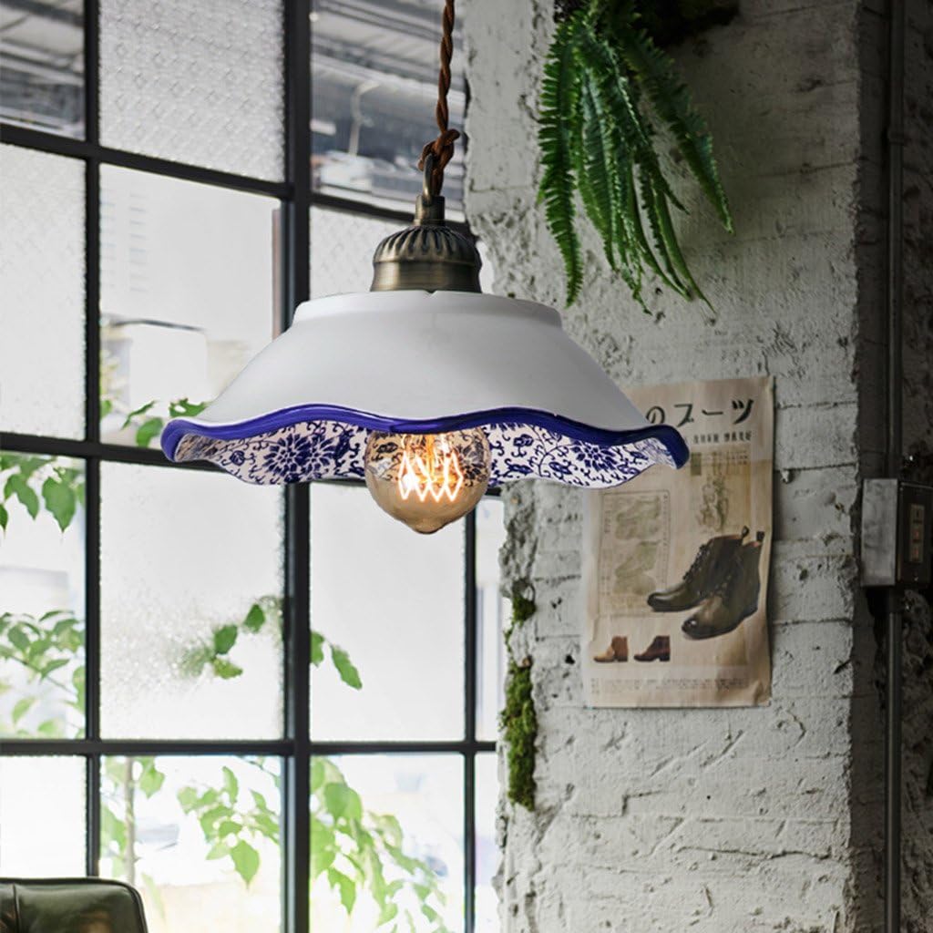 ZYANZ Chandeliers Unique Blue And White Porcelain Chandeliers (E27 Lighting Interface) Retro Personality Restaurant Living Room Bedroom Decoration Lamps