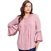 Avenue Women's Plus Size Lace Trim Tunic