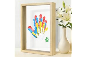 Omrhvi Family Handprint Kit, DIY Craft Keepsake, Hand Print Photo Frame, Family Gifts for New Mom, New Baby, New Parents, Grandparents, Mother's Day, Father's Day, Adoption Day, Anniversary